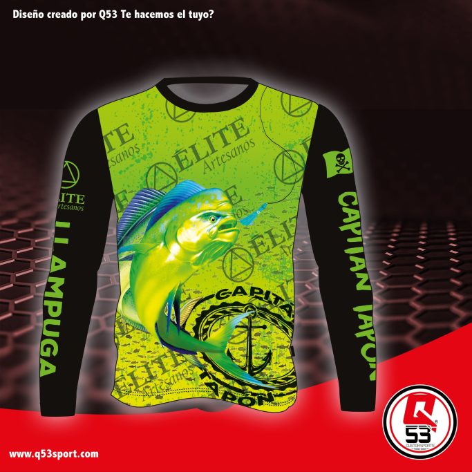 Camiseta de pesca Q53 de manga larga con protección UV