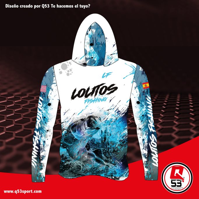 Camiseta de pesca Q53 de manga larga con protección UV